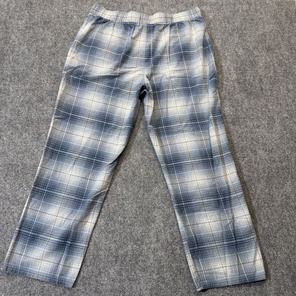 Pendleton Mens L Blue Plaid Cotton Drawstring Lounge Pajama Pants